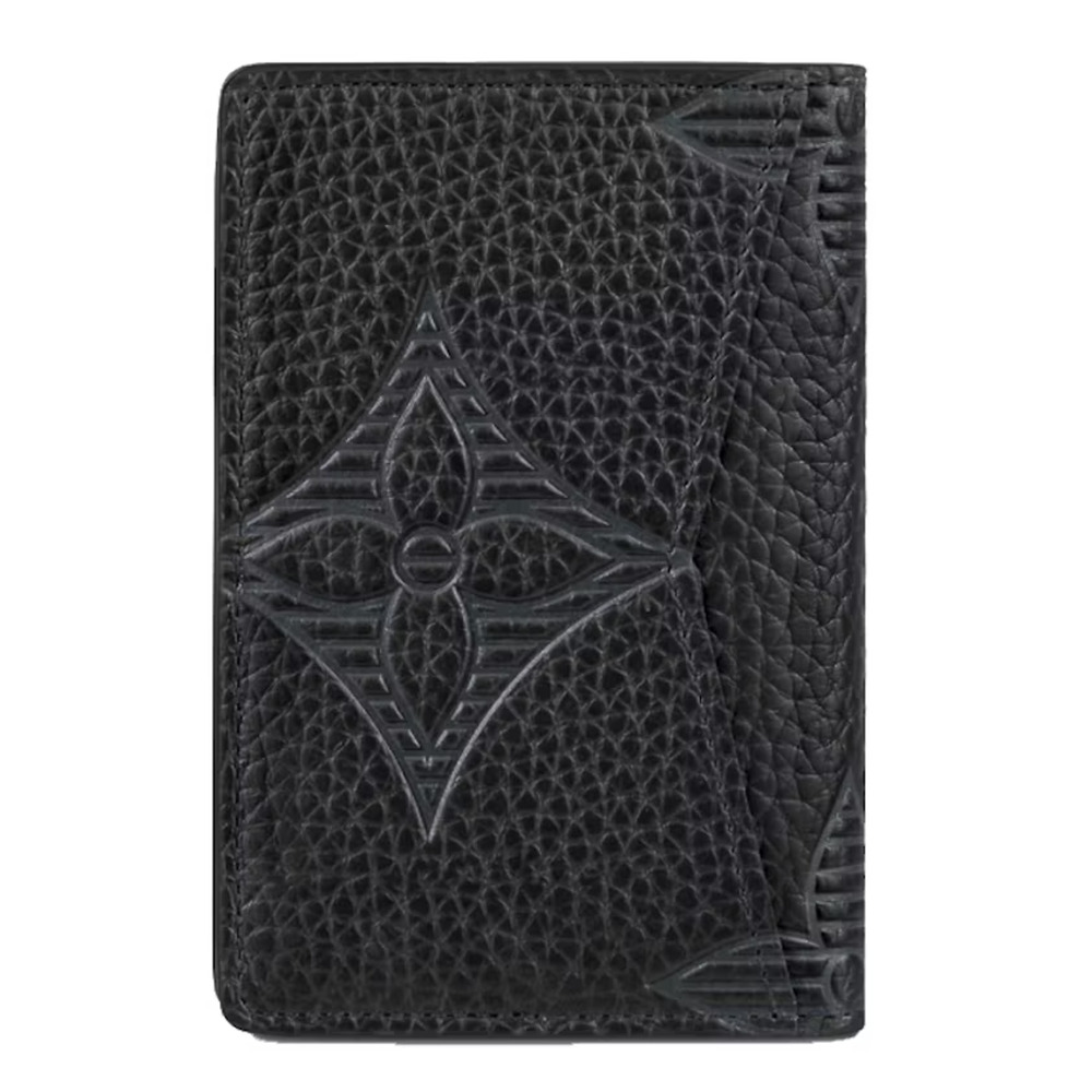 Louis Vuitton Taurillon Shadow Black Leather Monogram Pocket Organizer Wallet - Picture 4 of 9